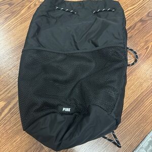 PINK Victoria's Secret Black Drawstring Backpack